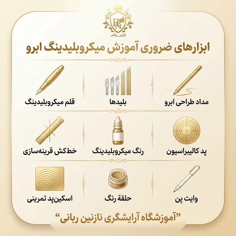لوازم ضروری برای شروع آموزش میکروبلیدینگ ابرو
